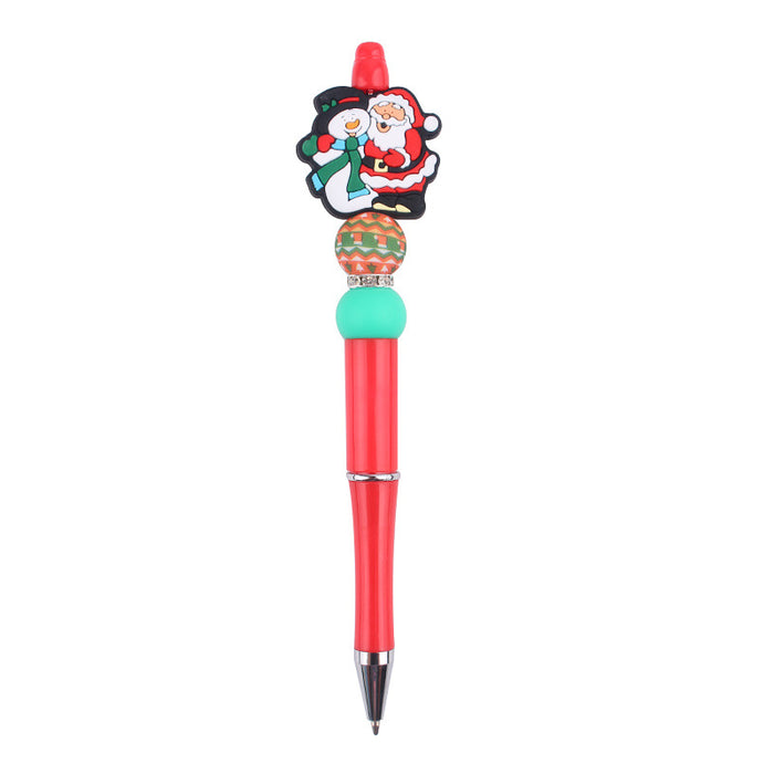 Wholesale Cartoon Christmas Silicone Plastic Bead Pen JDC-PN-GuangTian014