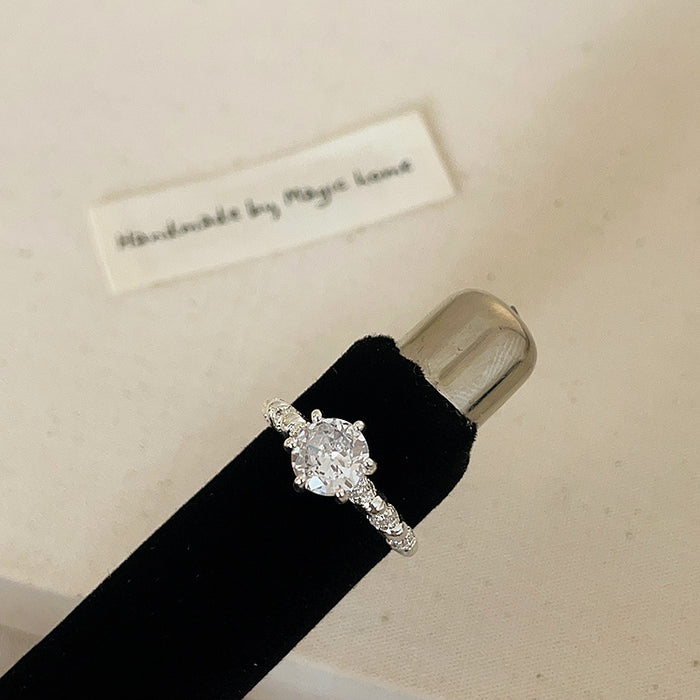 Wholesale Matte Metal and Zircon Ring