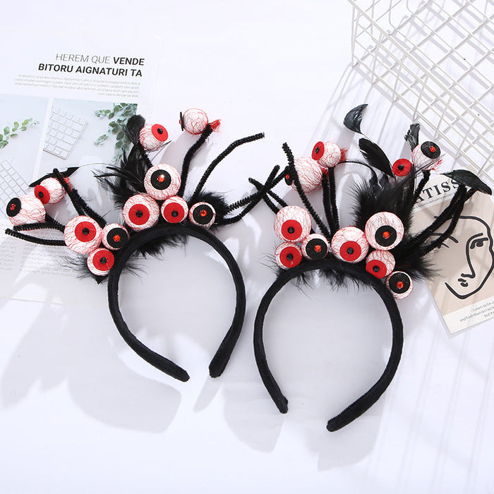 Al por mayor 12 piezas de Halloween Terror Blood Red Bolball Decorative Teling Hoops JDC-HD-Meiy001