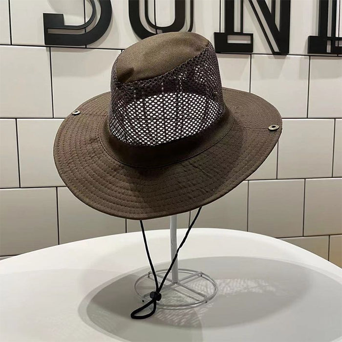 Wholesale Breathable mesh fisherman hat, foldable sun hat, outdoor fishing sun hat