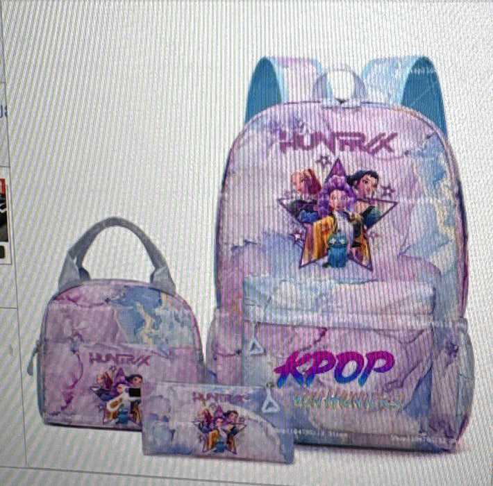 Wholesale Children' s KPOP Series Multi-Color Backpack Bags Three-Piece Set