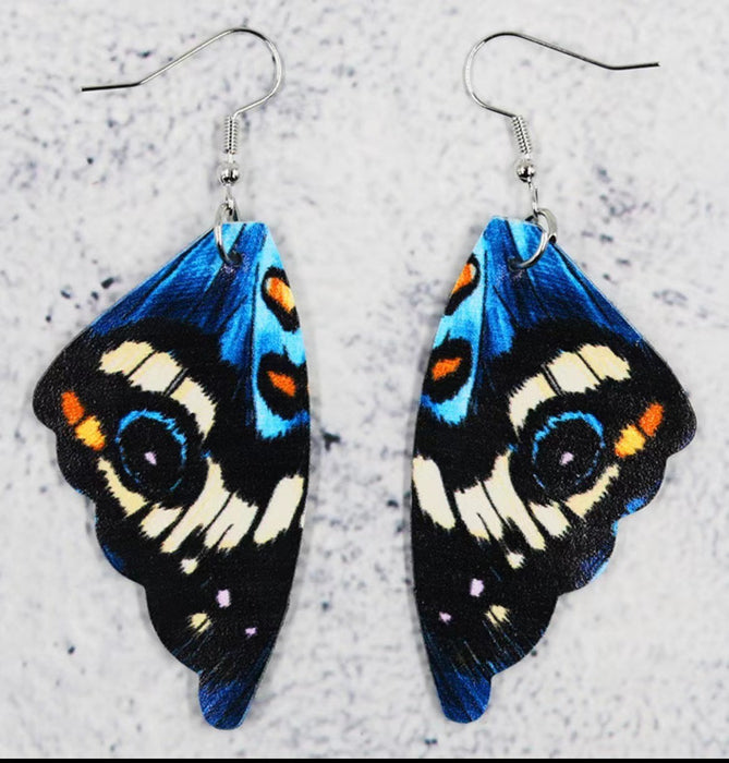 Wholesale Acrylic Butterfly Wing Earrings Colorful Cartoon Design Fashion Jewelry Accessory