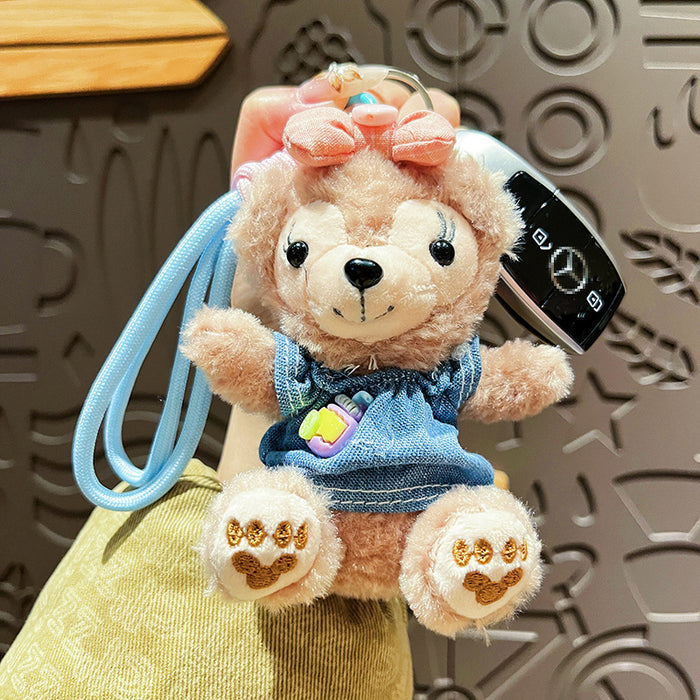 Wholesale Original Plush Cowboy Skirt Bear Keychain Cute Cartoon Trendy Cool Doll Couple Bag Pendant Gift