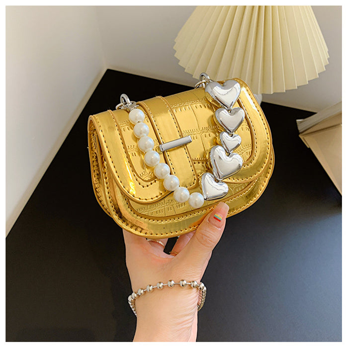 Wholesale Mini small bag, high-end texture diagonal bag, fashionable glossy chain shoulder bag