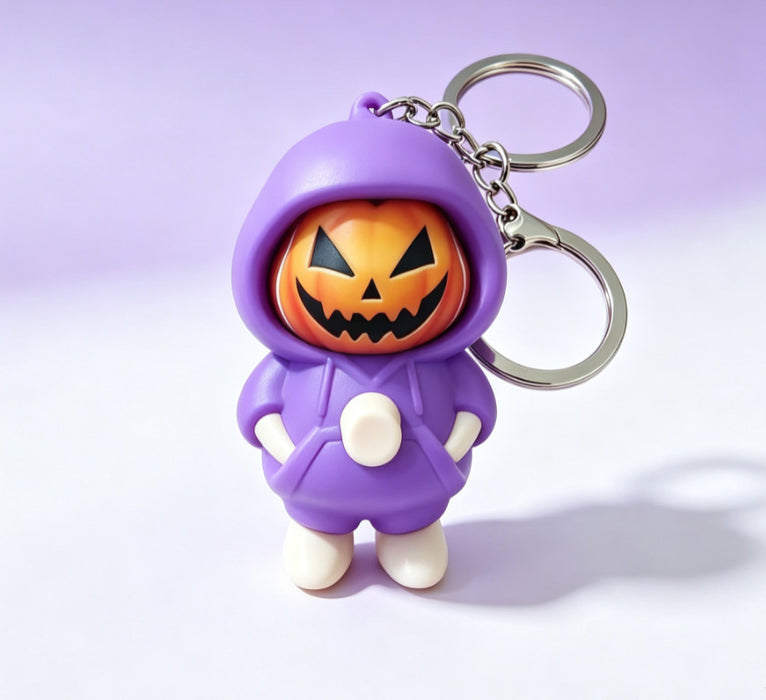 Wholesale Plastic  Hooded Pumpkin Figure Keychain Creative Ghost Blue Pendant Gift Decorative Accessory