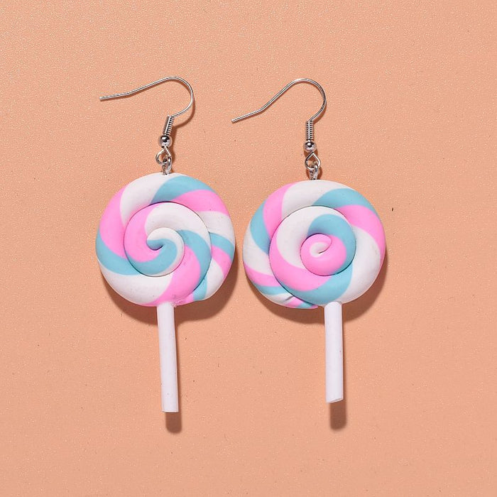 Wholesale Girly Colorful Lollipop Soft Clay Earrings JDC-ES-Xunt006