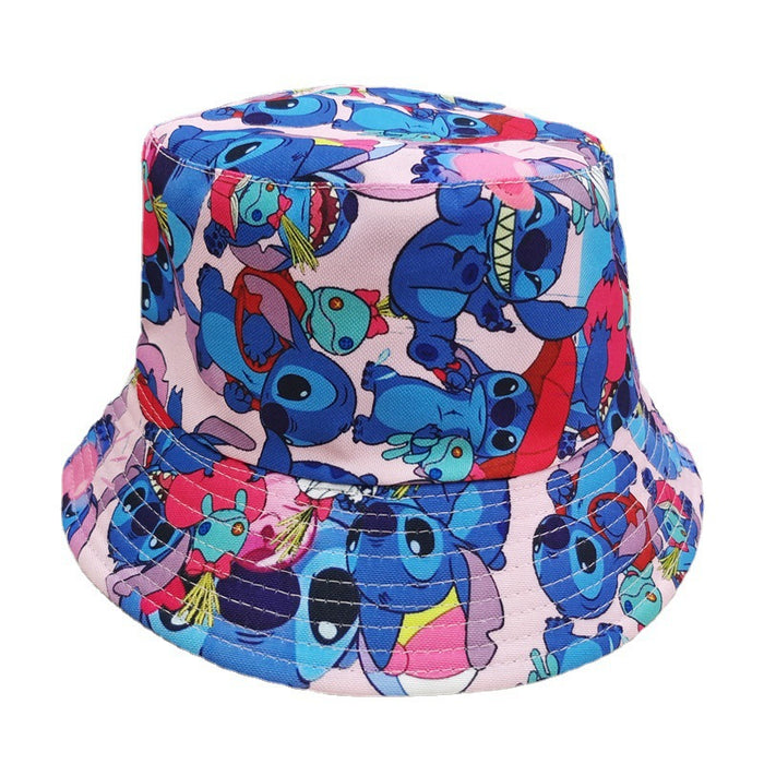 Wholesale Printed fisherman hat cartoon double-sided basin hat outdoor travel sun protection hat