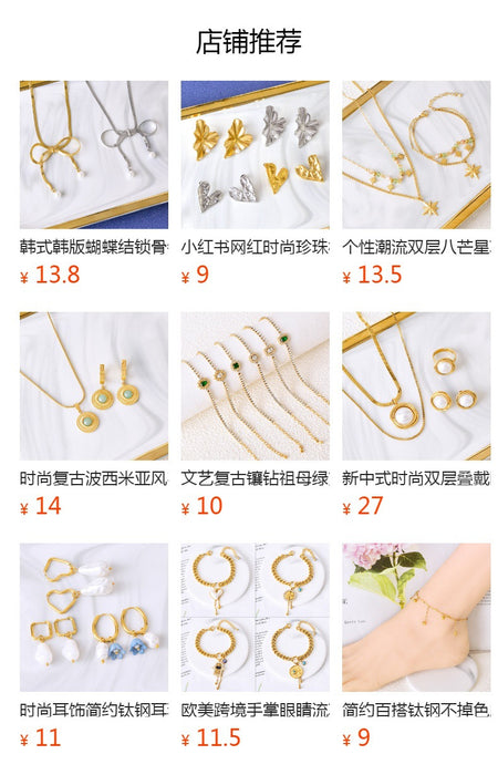 Wholesale Baibei Love Double Layer Butterfly Titanium Steel Necklace JDC-NE-JinL002