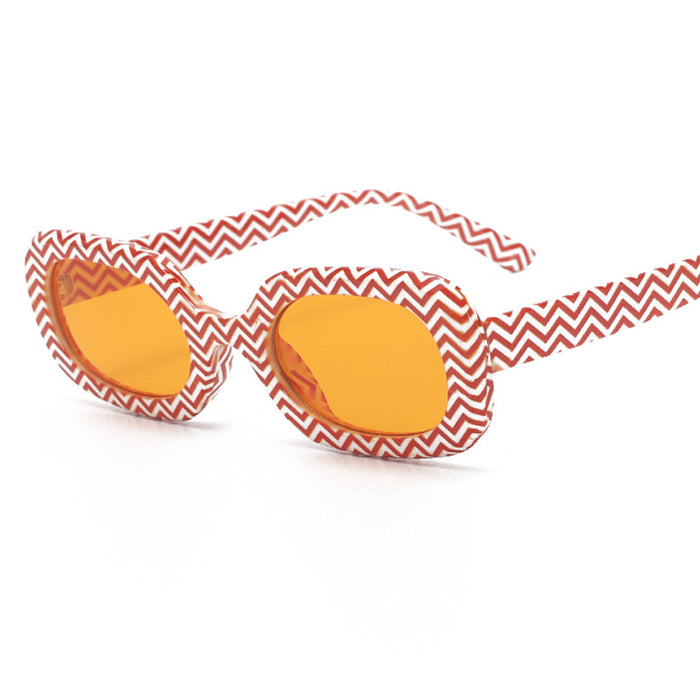 Wholesale Oval Retro Mosaic Small Frame Jelly Color PC Sunglasses JDC-SG-ZS003