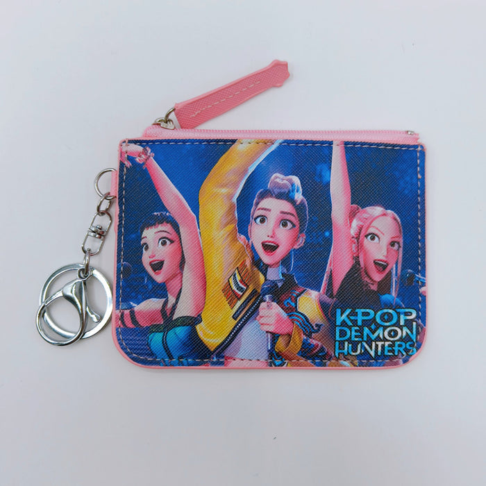 Wholesale K-POP Cartoon Leather Wallet with Keychain Pendant