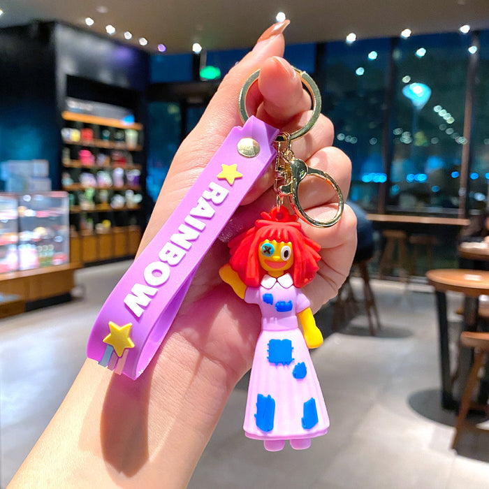 Wholesale Cartoon Digital Circus Keychain Pendant Clown Doll Accessories Couple Bag Key Chain Small Gift