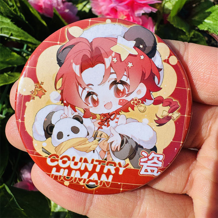 Wholesale Bright film 58mm tinplate badge