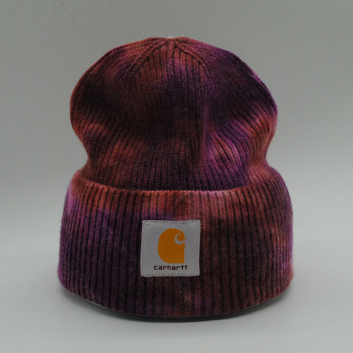 Wholesale Autumn and Winter Acrylic Mixed Color Tie-Dye Knitted Beanie JDC-FH-PeiN019