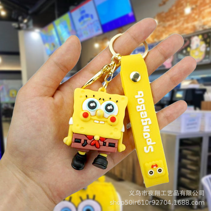 Wholesale Creative cartoon rubber couple keychains