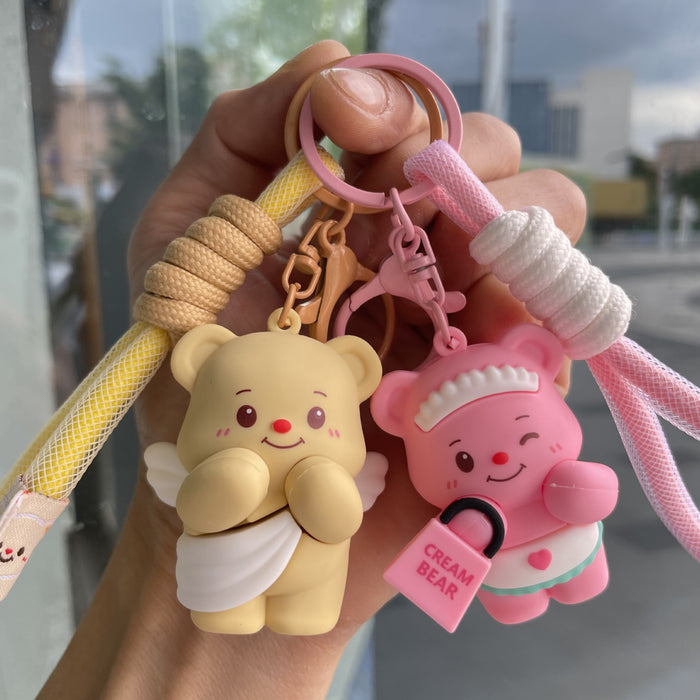 Wholesale Little Bear Cartoon Keychain Cute Bag Pendant Couple Car Keychain