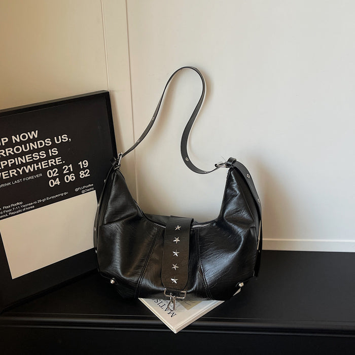 Wholesale Chic Women' s Large PU Crossbody Bag Black Street Style