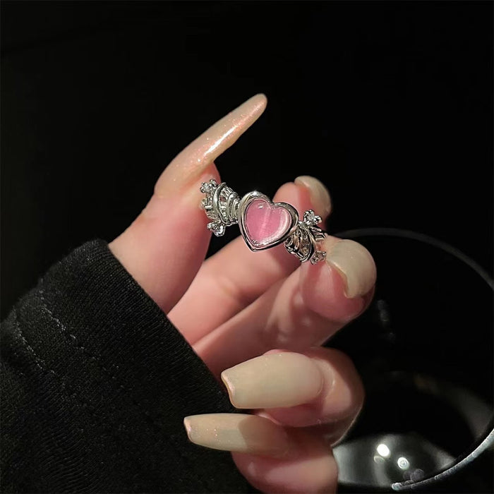 Wholesale Pink Diamond Love Alloy Ring JDC-RS-TongS001