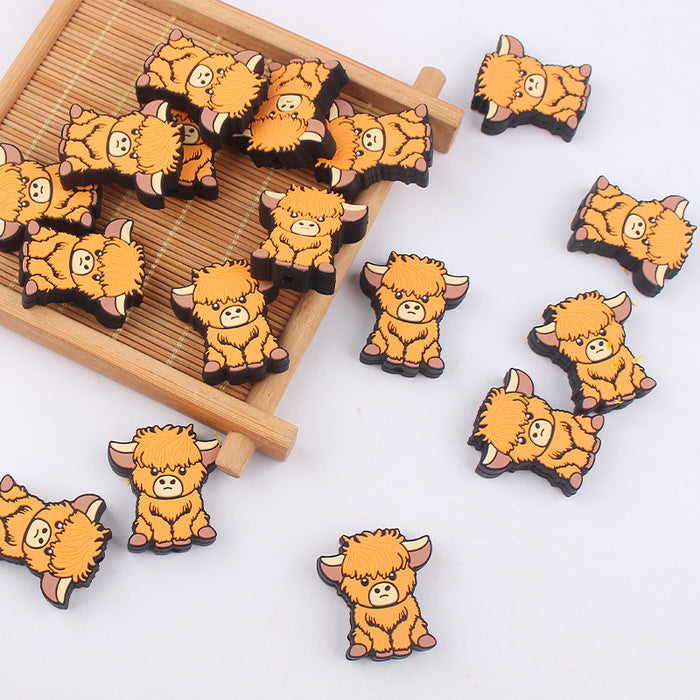 Wholesale Cartoon Yak Silicone Focal Beads JDC-BDS-GuangTian010