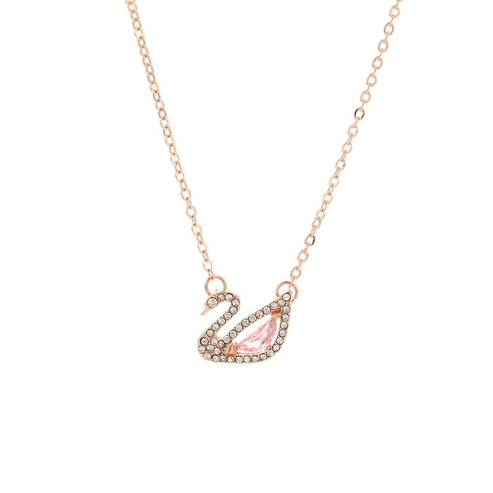 Wholesale Diamond-encrusted swan necklaces come in a variety of colors