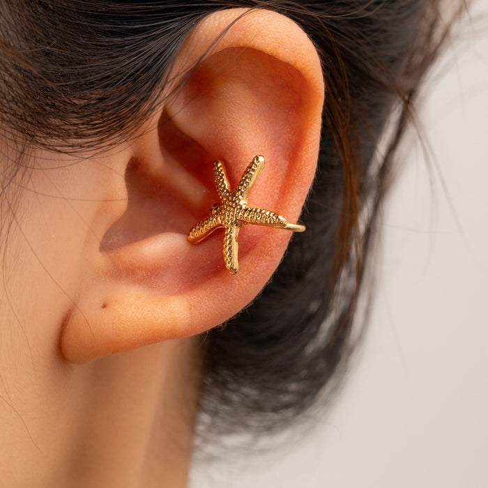 Wholesale Fashionable alloy earrings with light luxury and high-end feel, flower moon sun ear clip, ear bone clip