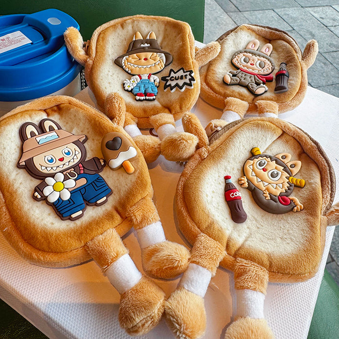 Wholesale Cute Cartoon Toast Coin Purse  Versatile Storage Bag  Bag Charm Keychain Shoulder Bags