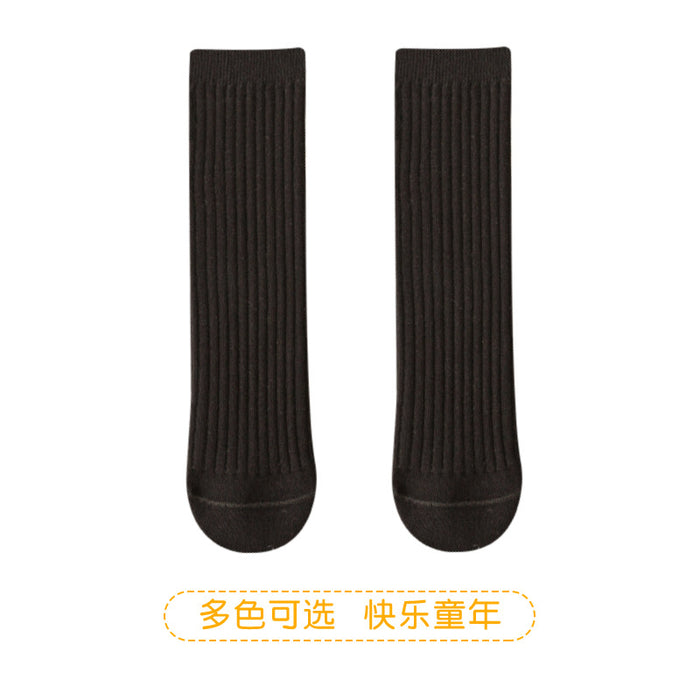 Wholesale of New Double Needle Long Socks for Boys and Girls in Spring and Autumn Solid Color Breathable Cotton Baby Socks for Girls JDC-SK-SL008