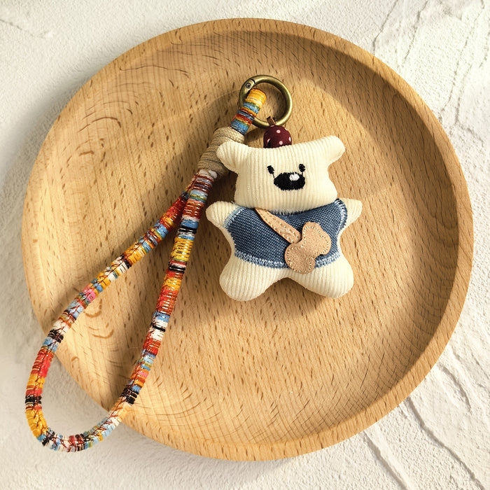 Wholesale Handmade Cartoon Animal Fabric Keychain Bag Charm - Cute Little Bear Pig Duck MOQ≥2