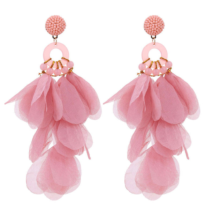 Wholesale Handmade Fabric Floral Earrings for Women JDC-ES-Gute061