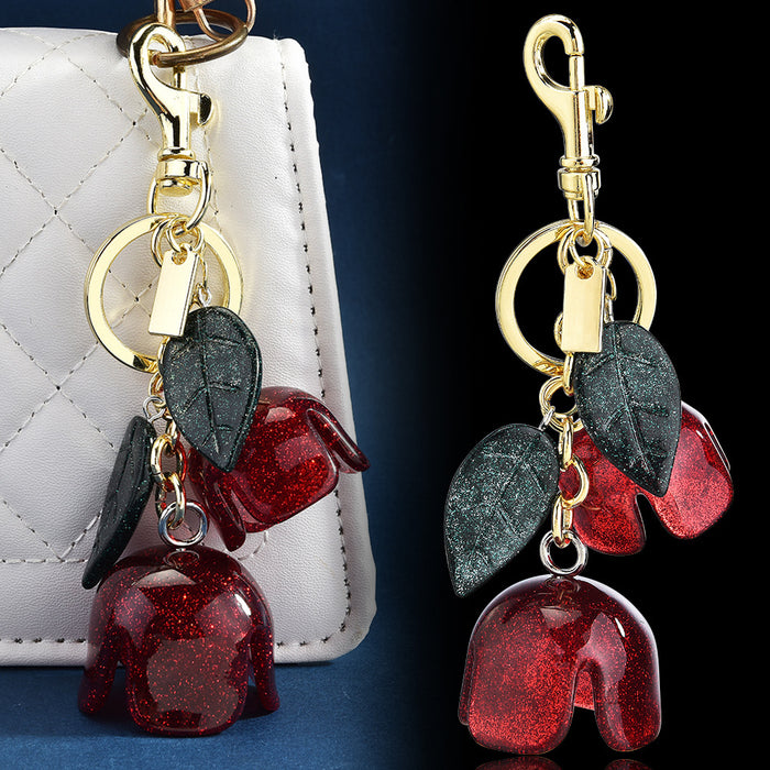 Wholesale Resin tassel rose keychains