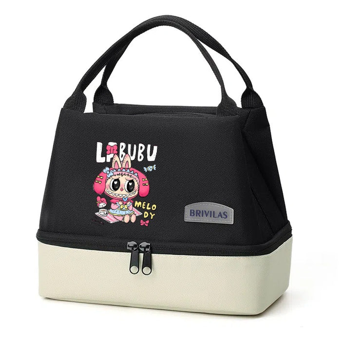 Wholesale  Contrasting Color Printed Double-Layer Insulated Bag Ice Bag Outing Lunch Bag