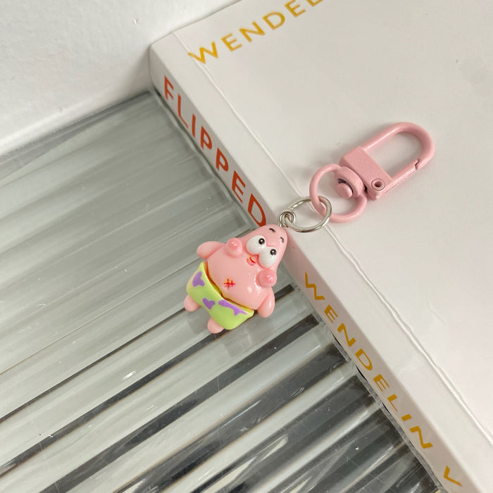 Wholesale Resin Couple Cartoon Handmade Keychain 2024 New Cute Sponge Doll Small Pendant Student Explosive Accessories