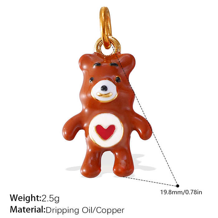 Wholesale Cartoon Cute Stereo Elephant Puppy Oil Dripping Pendant Decorative Accessories Mobile Phone Pendant