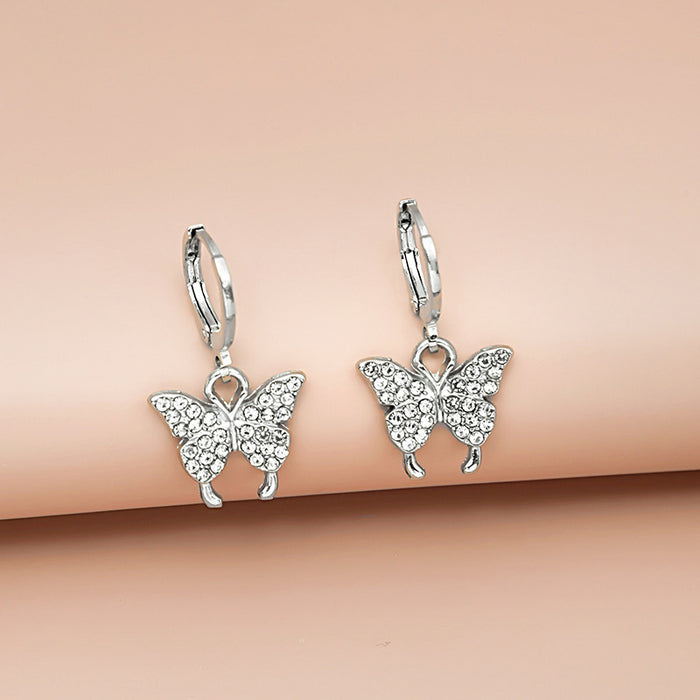 Wholesale  Diamond Butterfly Ear Buckle All-match Earrings