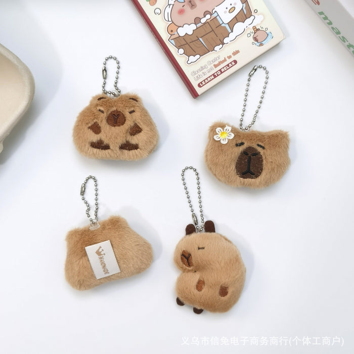 Wholesale Cute Plush Doll Pendant Capybara Keychain Accompanying Gift Small Hanging Decoration Accompanying Gift Brooch Doll