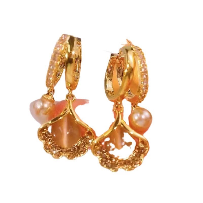 Wholesale Apricot Leaf Earrings