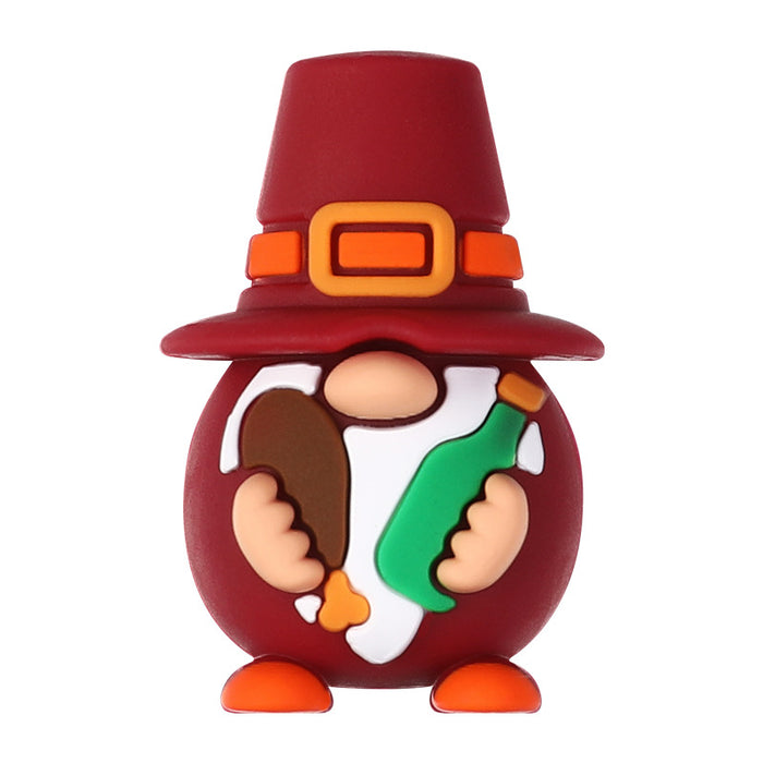 Wholesale 20pcs Thanksgiving silicone beads baby pacifier chain beaded children' s necklace accessories turkey silicone beads