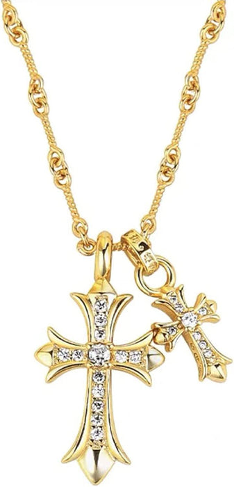 Wholesale Gold Plated Necklace Diamond Cross Pendant Necklaces JDC-NE-Hanyi001