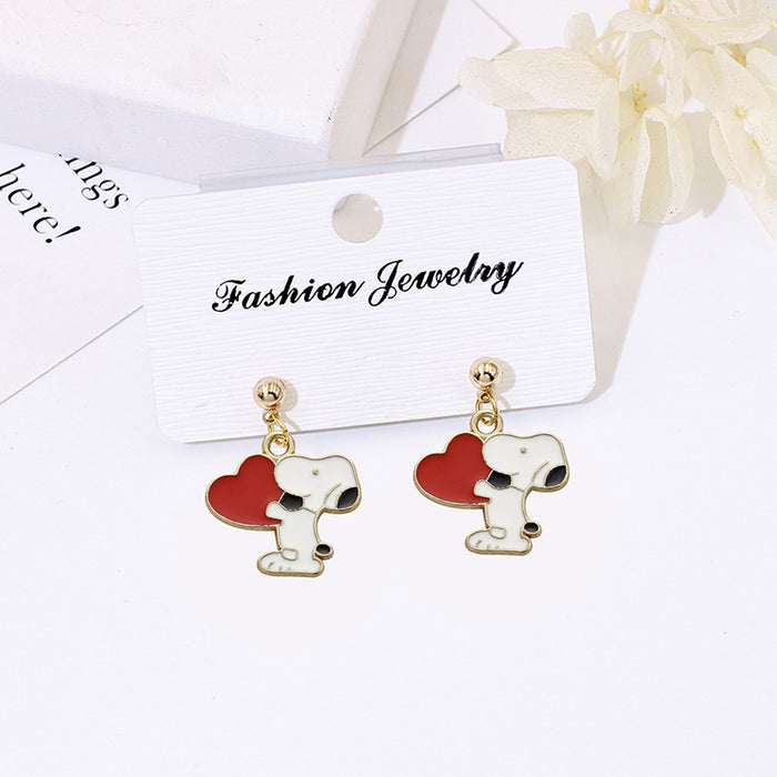 Wholesale Cute Cartoon Short Stud Earrings 925 Silver Jewelry Accessory for Women Gift MOQ≥2