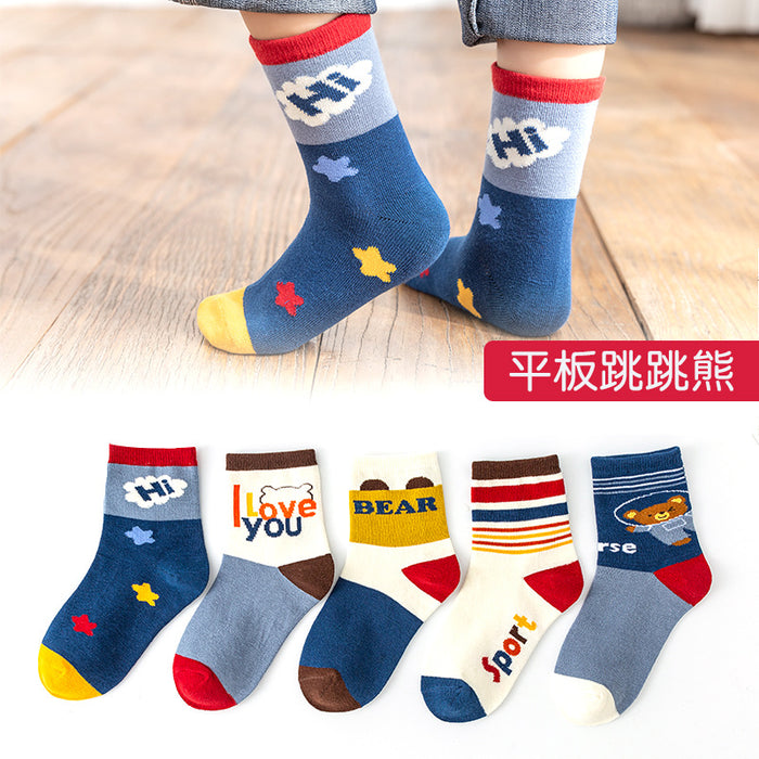 Wholesale 5pcs children' s socks baby sports socks large children' s stockings