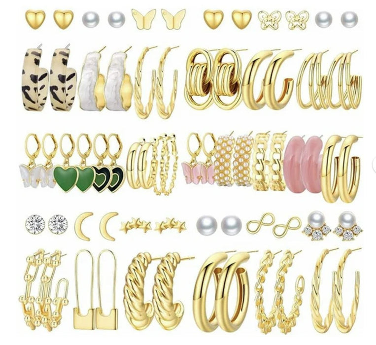 Wholesale Alloy Geometric Pearl Earrings Set JDC-ES-HaoZ002