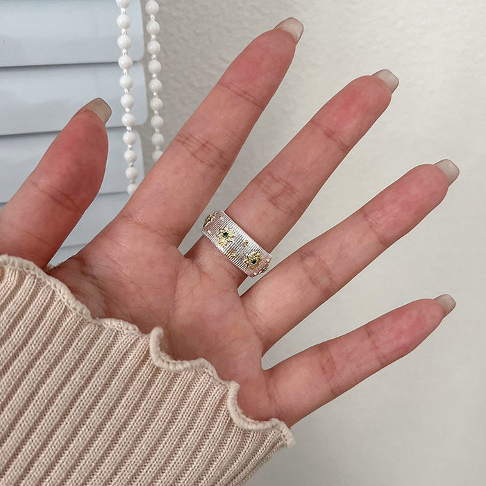 Wholesale Vintage sparkling diamond starburst ring