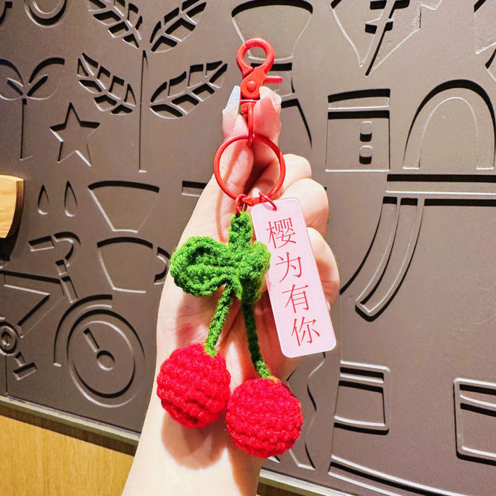 Wholesale Knitted yarn keychain bag pendant keychain