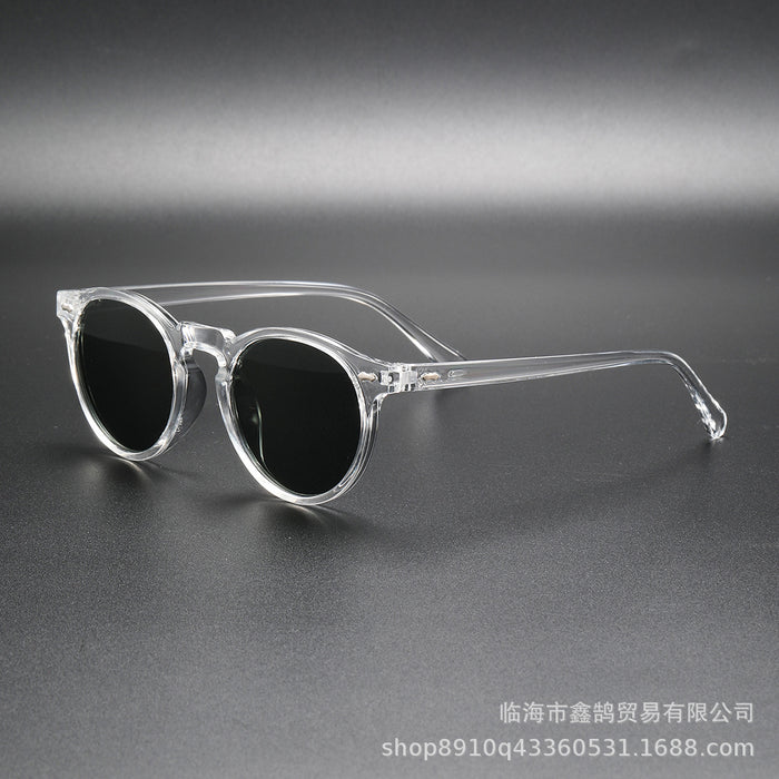 Wholesale Literary retro glasses, round fashionable rice nail sunglasses, polarized sunglasses