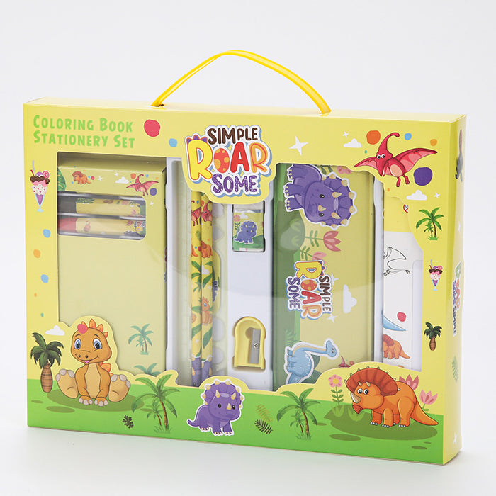 Wholesale Crayon student stationery suit gift box children Ruler Pencil suit Primary School kindergarten prize gift box