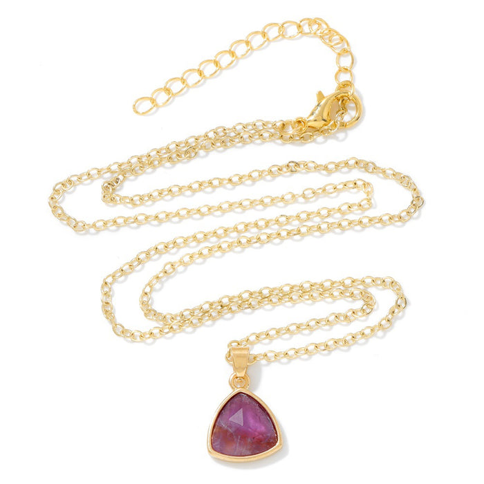 Wholesale Triangular stone pendant necklace