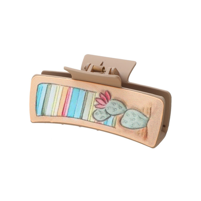 Wholesale West Denim Style Leather Hairpin Cactus Clamp Women Shark Clip