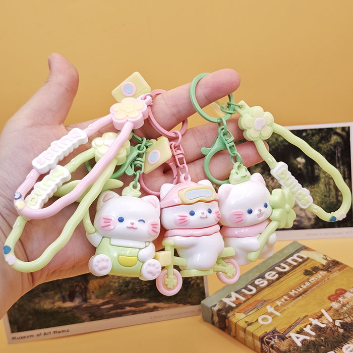 Wholesale Cute Cat Keychain Car Pendant Creative Keychain School Bag Cartoon Pendant Men and Women Small Gifts