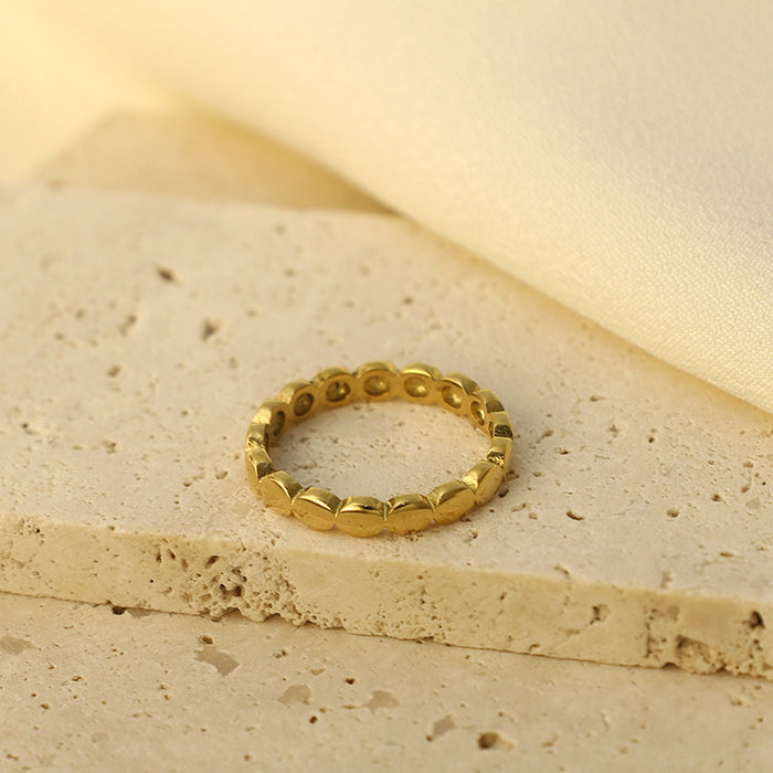 Wholesale Fashionable circular diamond square index finger ring titanium steel minimalist ring