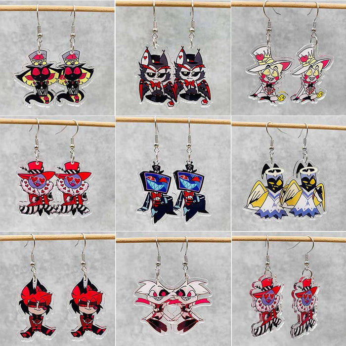 Wholesale Acrylic cartoon printed earrings