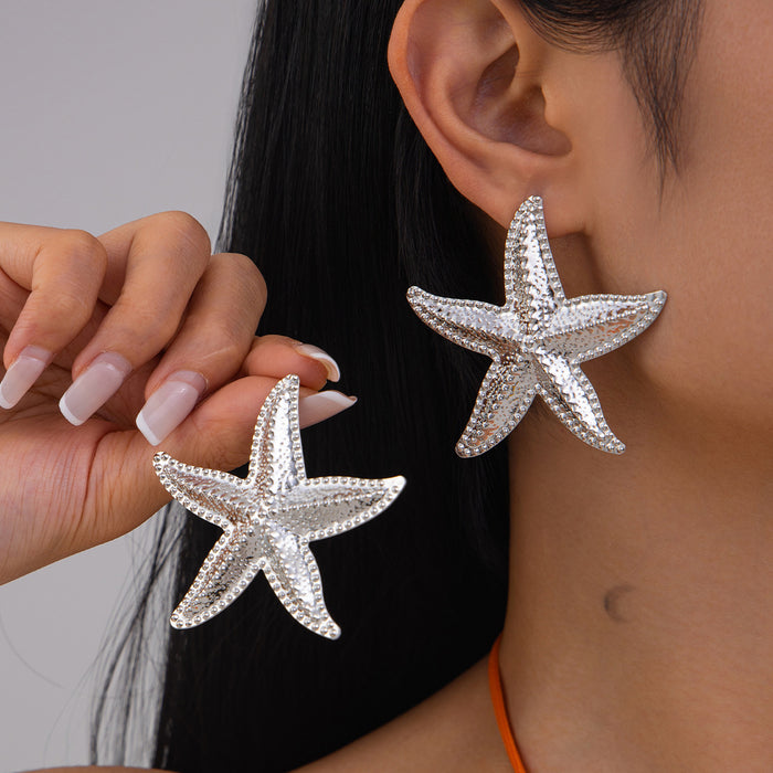 Wholesale Jewelry Party Exaggerated Star Earrings Personalized Metal Earrings